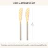 MACKENZIE-CHILDS 2-Piece Spreader Set, Stainless-Steel Butter Knife Set, Black(Mocha)