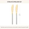 MACKENZIE-CHILDS 2-Piece Spreader Set, Stainless-Steel Butter Knife Set, Black(Sterling)