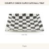 MACKENZIE-CHILDS Capiz Catchall Tray, Decorative Trinket Dish, Black-and-White Courtly Check(Courtly Check)