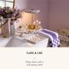 MACKENZIE-CHILDS Capiz Catchall Tray, Decorative Trinket Dish, Black-and-White Courtly Check(Violet Check)