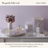 MACKENZIE-CHILDS Capiz Catchall Tray, Decorative Trinket Dish, Black-and-White Courtly Check(Violet Check)
