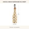 MACKENZIE-CHILDS Ceramic Farmhouse Oil Cruet, Ceramic Oil-Dispenser Bottle, Brown-and-White Mocha Check(Mocha Check)