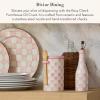 MACKENZIE-CHILDS Ceramic Farmhouse Oil Cruet, Ceramic Oil-Dispenser Bottle, Brown-and-White Mocha Check(Rosy Check)