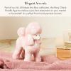 MACKENZIE-CHILDS Dog Figurine, Cute Ceramic Dog Decor, Pink-and-White Rosy Check Poodle