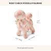 MACKENZIE-CHILDS Dog Figurine, Cute Ceramic Dog Decor, Pink-and-White Rosy Check Poodle