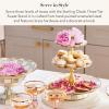MACKENZIE-CHILDS Enamel Tiered Sweet Stand, Two-Tier Serving Tray for Dessert, Pink-and-White Rosy Check(Sterling Check)