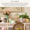 MACKENZIE-CHILDS Enamel Tiered Sweet Stand, Two-Tier Serving Tray for Dessert, Pink-and-White Rosy Check(Violet Check)
