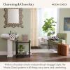 MACKENZIE-CHILDS Fabric Shower Curtain, Decorative Bathroom Shower Curtain, 72×72, Brown-and-White Mocha Check(Mocha Check)