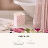 MACKENZIE-CHILDS Fabric Shower Curtain, Decorative Bathroom Shower Curtain, 72×72, Brown-and-White Mocha Check(Rosy Check)