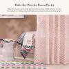 MACKENZIE-CHILDS Fabric Shower Curtain, Decorative Bathroom Shower Curtain, 72×72, Brown-and-White Mocha Check(Rosy Check)