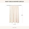 MACKENZIE-CHILDS Fabric Shower Curtain, Decorative Bathroom Shower Curtain, 72×72, Brown-and-White Mocha Check(Rosy Check)