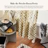 MACKENZIE-CHILDS Fabric Shower Curtain, Decorative Bathroom Shower Curtain, 72×72, Brown-and-White Mocha Check(Sterling Check)
