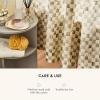 MACKENZIE-CHILDS Fabric Shower Curtain, Decorative Bathroom Shower Curtain, 72×72, Brown-and-White Mocha Check(Sterling Check)