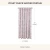 MACKENZIE-CHILDS Fabric Shower Curtain, Decorative Bathroom Shower Curtain, 72×72, Brown-and-White Mocha Check(Violet Check)