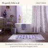 MACKENZIE-CHILDS Fabric Shower Curtain, Decorative Bathroom Shower Curtain, 72×72, Brown-and-White Mocha Check(Violet Check)