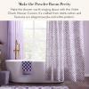 MACKENZIE-CHILDS Fabric Shower Curtain, Decorative Bathroom Shower Curtain, 72×72, Brown-and-White Mocha Check(Violet Check)