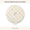 MACKENZIE-CHILDS Glass Lazy Susan, Round Rotating Serving Board, Brown-and-White Mocha Check(Mocha Check)