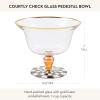 MACKENZIE-CHILDS Glass Pedestal Bowl, Decorative Serving Bowl, Black-and-White Courtly Check
