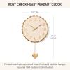MACKENZIE-CHILDS Heart Pendant Wall Clock, Rustic Home Decor, Pink-and White-Rosy Check