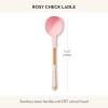 MACKENZIE-CHILDS Ladle, Kitchen Ladle Spoon for Cooking, Pink-and-White Rosy Check(Rosy Check)
