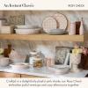 MACKENZIE-CHILDS Set of 2 Ceramic Farmhouse Canisters, Kitchen Storage Containers with Lids, 26-Ounce Capacity Each, Brown-and-White Mocha Check(Rosy Check)