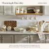MACKENZIE-CHILDS Spoon, Kitchen Spoon for Cooking or Serving, Pink-and-White Rosy Check(Mocha Check)