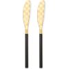 MACKENZIE-CHILDS 2-Piece Spreader Set, Stainless-Steel Butter Knife Set, Black(Black)