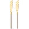 MACKENZIE-CHILDS 2-Piece Spreader Set, Stainless-Steel Butter Knife Set, Black(Mocha)