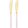 MACKENZIE-CHILDS 2-Piece Spreader Set, Stainless-Steel Butter Knife Set, Black(Rosy)