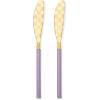 MACKENZIE-CHILDS 2-Piece Spreader Set, Stainless-Steel Butter Knife Set, Black(Violet)