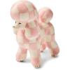 MACKENZIE-CHILDS Dog Figurine, Cute Ceramic Dog Decor, Pink-and-White Rosy Check Poodle