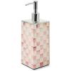 MACKENZIE-CHILDS Glass Soap Pump, Liquid Soap Dispenser, Pink-and-White Rosy Check