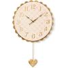 MACKENZIE-CHILDS Heart Pendant Wall Clock, Rustic Home Decor, Pink-and White-Rosy Check