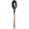 MACKENZIE-CHILDS Pasta Spoon, Stainless-Steel Slotted Spoon for Cooking, Pink-and-White Rosy Check(Courtly Check)