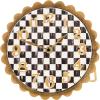 MACKENZIE-CHILDS Scalloped Desk Clock, Decorative Analog Clock for Living Room or Office, Pink-and-White Rosy Check(Courtly Check)