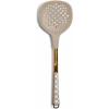 MACKENZIE-CHILDS Slotted Turner, Stainless-Steel Turner for Cooking, Pink-and-White Rosy Check(Mocha Check)