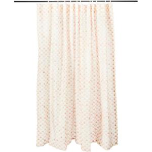 MACKENZIE-CHILDS Fabric Shower Curtain, Decorative Bathroom Shower Curtain, 72×72, Brown-and-White Mocha Check(Rosy Check)