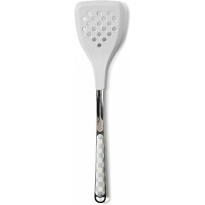 MACKENZIE-CHILDS Slotted Spatula, Kitchen Spatula for Cooking, Pink-and-White Rosy Check(Sterling Check)