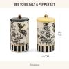 MACKENZIE-CHILDS Porcelain Salt and Pepper Shaker Set, Ceramic Salt and Pepper Holders, Bee Toile