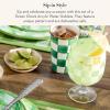 MACKENZIE-CHILDS Set of 4 Acrylic Water Goblets, Stemmed Water Glasses, 13.5 Ounces, Blue Check(Green Check)