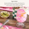 MACKENZIE-CHILDS Set of 4 Acrylic Water Goblets, Stemmed Water Glasses, 13.5 Ounces, Blue Check(Pink Check)