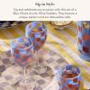 MACKENZIE-CHILDS Set of 4 Acrylic Wine Goblets, Stemmed Drinking Glasses, Decorative Glassware, 12 Ounces, Pink Check(Blue Check)