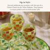 MACKENZIE-CHILDS Set of 4 Acrylic Wine Goblets, Stemmed Drinking Glasses, Decorative Glassware, 12 Ounces, Pink Check(Green Check)
