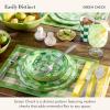 MACKENZIE-CHILDS Set of 4 Acrylic Wine Goblets, Stemmed Drinking Glasses, Decorative Glassware, 12 Ounces, Pink Check(Green Check)
