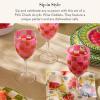 MACKENZIE-CHILDS Set of 4 Acrylic Wine Goblets, Stemmed Drinking Glasses, Decorative Glassware, 12 Ounces, Pink Check(Pink Check)