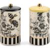 MACKENZIE-CHILDS Porcelain Salt and Pepper Shaker Set, Ceramic Salt and Pepper Holders, Bee Toile