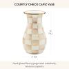 MACKENZIE-CHILDS Enamel Vase, Unique Flower-Vase Decor for Living Room, Tall, Light-Blue-and-White Sky Check(Mocha Check)