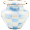MACKENZIE-CHILDS Enamel Vase, Unique Flower-Vase Decor for Living Room, Large, Light-Blue-and-White Sky Check(Sky Check)