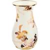 MACKENZIE-CHILDS Enamel Vase, Unique Flower-Vase Decor for Living Room, Tall, Light-Blue-and-White Sky Check(White Wild Rose)