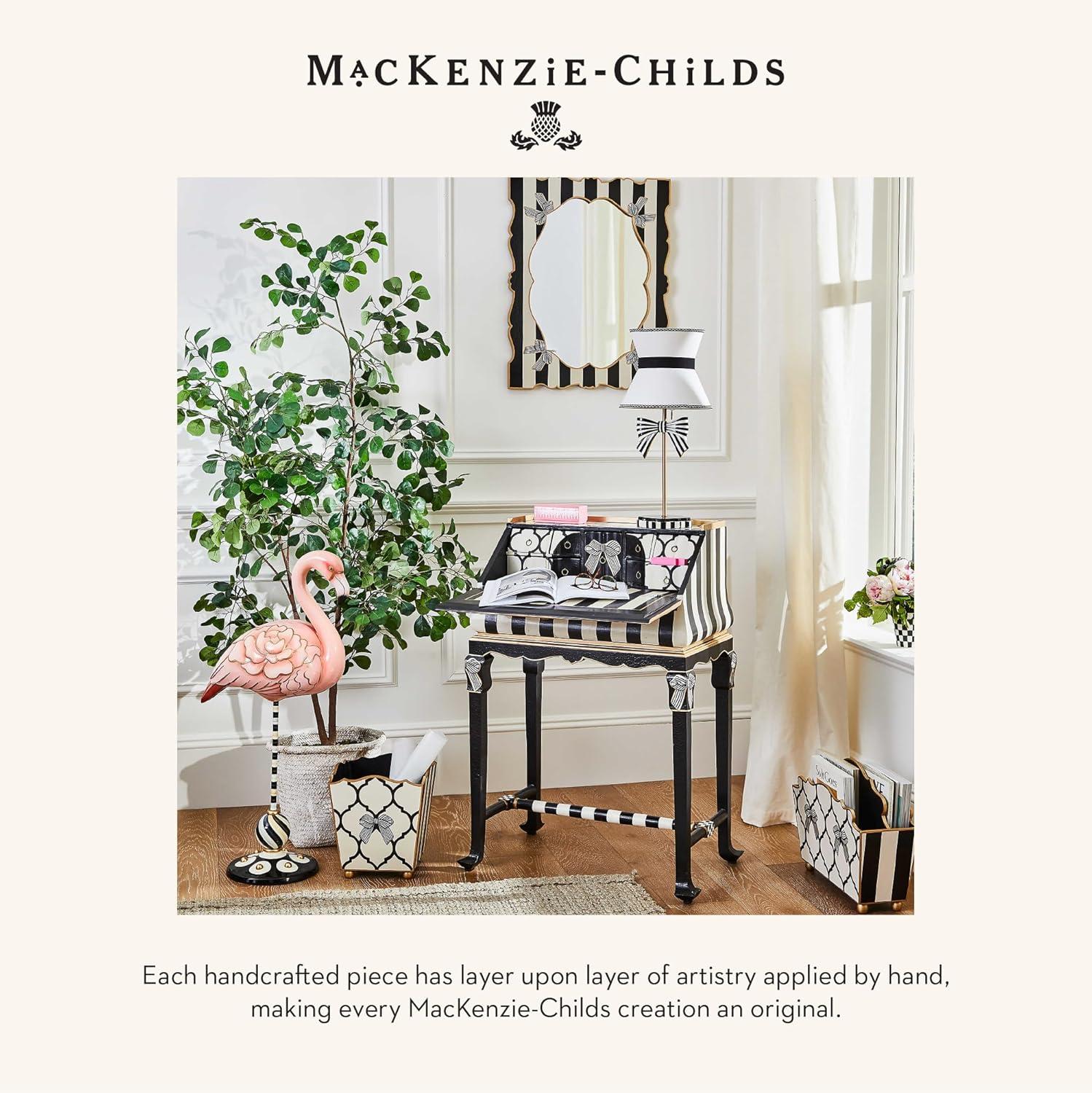 image:imageMACKENZIECHILDS Wood Waste Bin Decorative Wastebasket for Bedroom and Bathroom Trash or Storage Pretty as a Bow